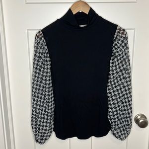 Anthropology size small mock turtleneck with shear sleeves
